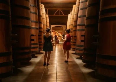 Bodegas subterráneas de Cal y Canto durante el tour viña cousiño macul desde Santiago