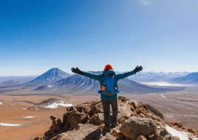 Sendero de alta montaña en el trekking Cerro Toco en el altiplano chileno